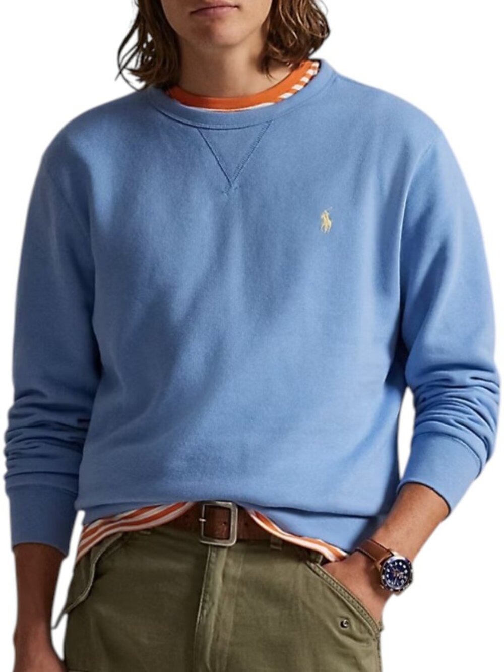 Ralph Lauren "The RL" Fleece Bristol Blue Crewneck Sweatshirt Men's Size M